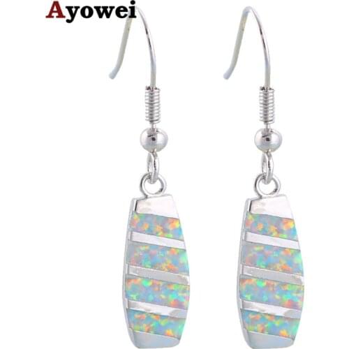 Perfect design nobby earrings White Fire Opal Silver Stamped Drop Earrings Fashion Jewelry OE262A Topselling online