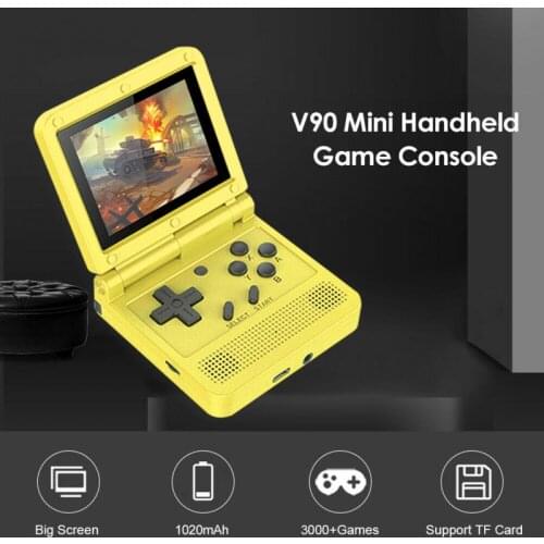 V90 Retro Game Console Flip Linux System Handheld Game Console With16G Built In 2000 Games Video Game Console For PS1 N