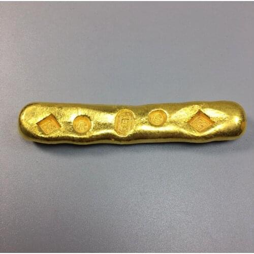 Exquisite Antique Copper rectangular gold bars Gold ingot 3 styles Decoration