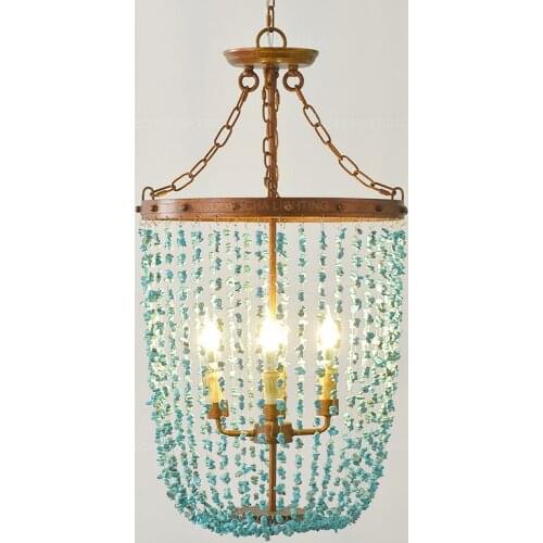 Stone chandelier lighting turquoise home decor bedroom gold suspension lustres retro kitchen light fixtures in dining room foyer