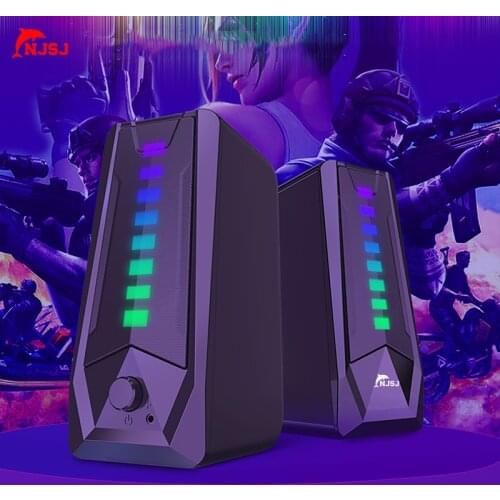 NJSJ Computer Speakers Home Theater System Subwoofer Bluetooth Speaker PC Bass Music Boombox Desktop Laptop TV Sound box
