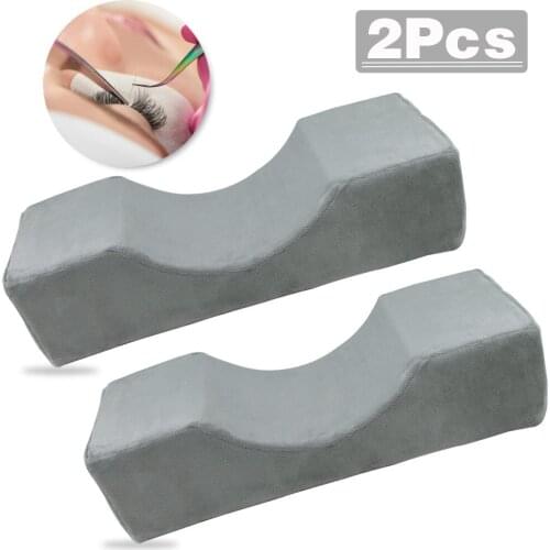 2Pcs Eyelash Extension Pillow Neck Support Eyelash Pillow Professional Grafting Eyelashes Lash Pillow Makeup Salon With Pocket