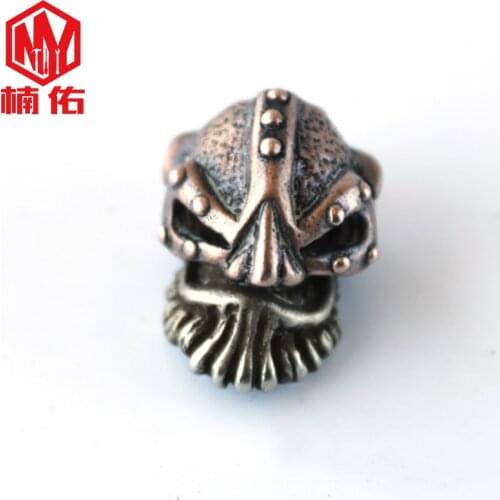 Brass Red Copper Steer Style Skull EDC Paracord Knife Bead Outdoor Survival Tool Accessories