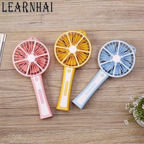 LEARNHAI Speed Adjustable Rechargeable Battery Electric Handheld USB Pocket Lemon Mini Portable Fan With Phone Charging Function