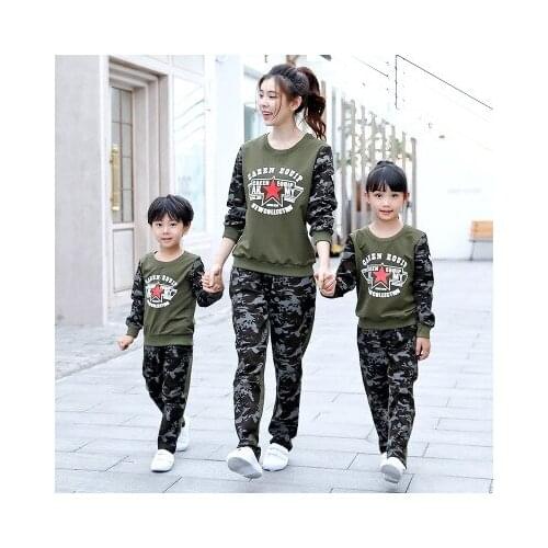 Summer Mother Father Daughter Son Baby Family Clothes Sets Casual Short T-Shirts +Camouflage Pants 2pcs Family Matching Fits