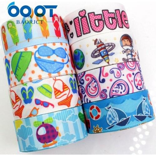 OOOT BAORJCT 1760910 22mm 10yard Cartoon Ribbons Thermal transfer Printed grosgrain Wedding Accessories DIY handmade material