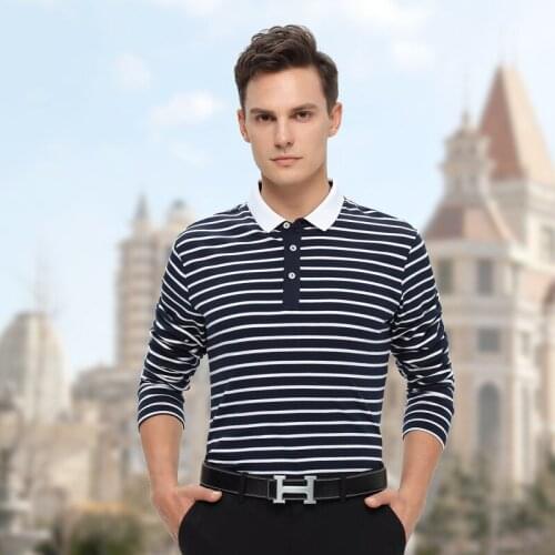 Tide Brand Mens Lapel Long-sleeved POLO Shirt Autumn Casual All-match Compassionate Male Urban Trend Korean Slim Top
