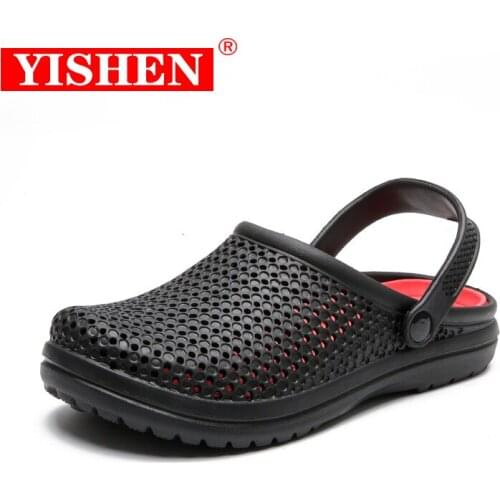 Summer Men Clogs Quick Dry Casual Fashion Breathable Home Slippers Garden Shoes Beach Sandals Mules Bathroom Slippers Plus Size