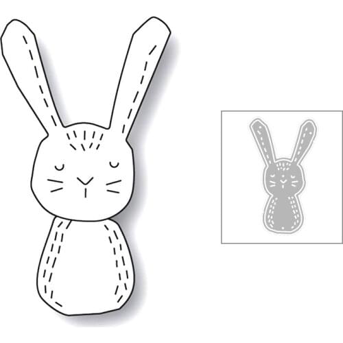 2020 New Lovely Animal Bunny Sewing Thread Embossing Metal Cutting Dies For Scrapbooking Greeting Card Paper Making No Stamps