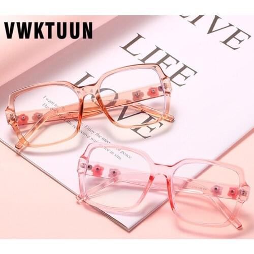 VWKTUUN Glasses Frames Women Prescription Glasses Clear Glasses Flower Frame Sunglasses Square Blue Light Blocking Glasses