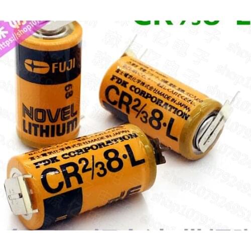 2pcs Original New CR2/3 8.L 3V PLC Lithium Battery with pins F1ST4S Free Shipping