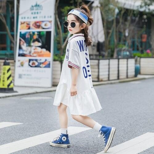 Pleated Sport Dress Girl 8 10 12 14 15 years Clothing New Summer Teenage Girls Outfit