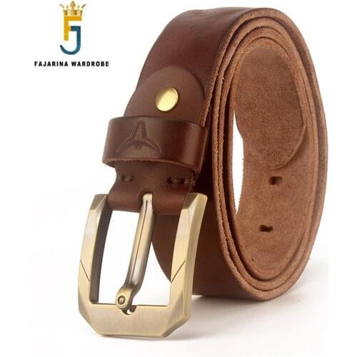 FAJARINA Unique Design Casual Style Jeans Belts 100% Pure Cow Cowhide Genuine Leather Skin Belt for Men Jean N17FJ782