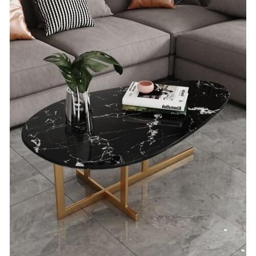 Luxury Living room furniture coffee table center table small apartment sofa side table marble top oval