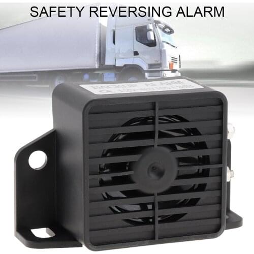 12V-48V 105dB Black Back up Alarm Horn Speaker Reverse Accessories Auto Warning Waterproof Fit for Motorcycle Car Vehicle Boat
