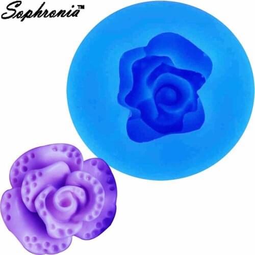 Sophronia 1pcs UV Resin Jewelry Silicone Mold Rose Flower Resin Charms Pendant Molds For DIY Intersperse Decorate Making 776