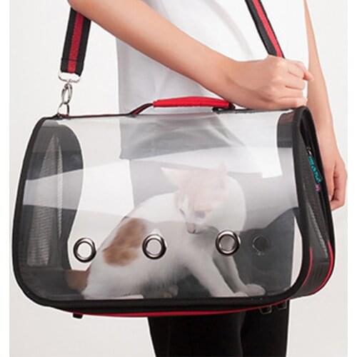 High Quality Wholesale Lightweight Tote Carrying Transport Dog Cat Parrot Shoulder Transparent Pet Bag Carrier