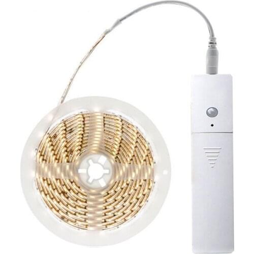 LED Light Strips with Battery Powered Motion Sensor 3.28FT 2700K Warm White Super Bright Cuttable and Suitable for Home Lighting
