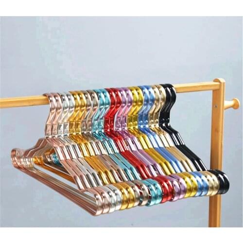 10PCS Clothes Hanger Aluminium Alloy Coat Hangers Anti-slip Metal Drying Rack Wardrobe Organizer Clothing Storage Rack 5PCS