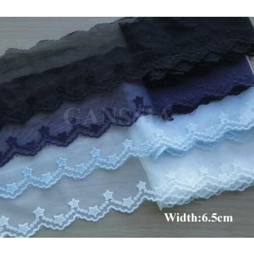 Width:6.5cm Vintage star embroidered trimming lace lace for garment Scrapbooking (ss-61)