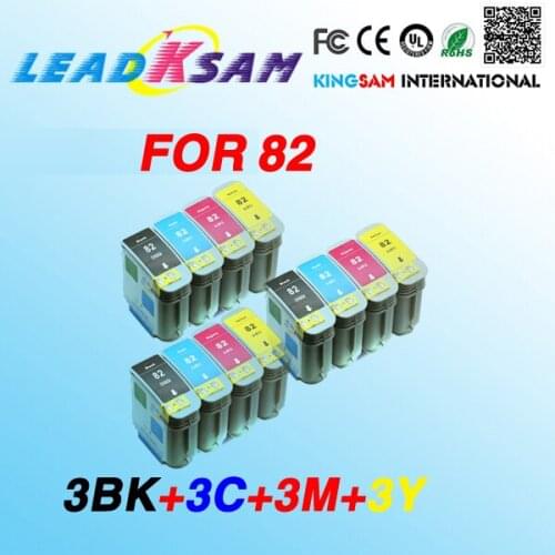 12pcs compatible For hp82 replace For 82 Ink Cartridge For Designjet 10ps 20ps 120nr 50ps 500 510