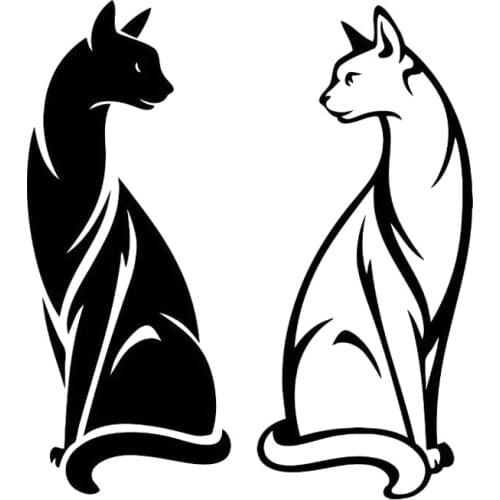 16.2cm*18.1cm Cats Pet Animal Fashion Car Styling Stickers Decals Vinyl Black/Silver S3-5938