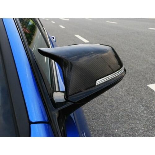 2pcs Auto Car Rear View Side Mirror Cover Trim For BMW F20 F21 F22 F23 F30 F31 F32 F36 X1 E84 F87 M2 Carbon Fiber Style