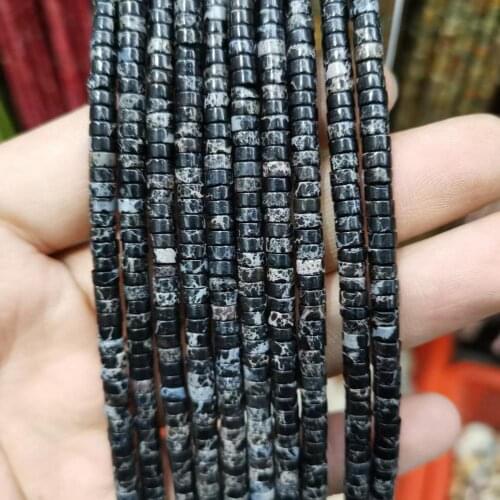 2x4mm Natural Imperial Jasper Beads Loose Spacer Black Jasper Stone Beads For Jewelry Making DIY Bracelet Necklace