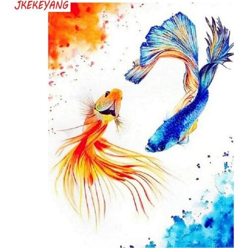 5D DIY square/round Diamond painting Watercolor goldfish Cross Stitch Diamond Embroidery Pattern Rhinestone J1574