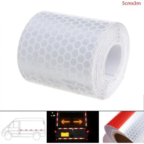 5 x 300 CM Red / White Universal Any Clipping Stripes Lattice Warning Reflective Tape Car Body Sticker For Cars / Motorcycles