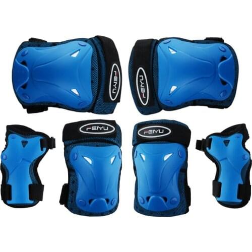 6pcs Kids Adults Skating Protector Set Elbow Support Knee Pad Wrist Guard Skateboard Protective Gear for Skating Riding Cycling