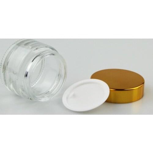1pcs 50g Hot Sale Glass Cream Jars Cosmetic Container Cosmetic Jars Gold Lid Glass Bottle New Arrival Glass Jars Bottle Decor
