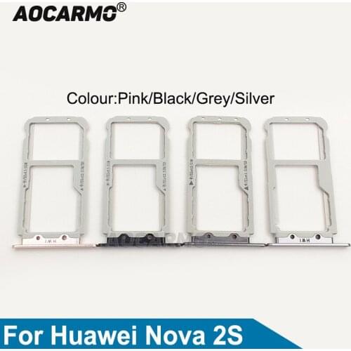 Aocarmo For Huawei Nova 2S Sim Card Tray Nano MicroSD Holder Replacement Parts