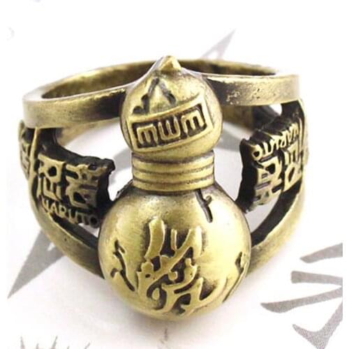 Anime Naruto Gaara Cosplay Gourd Keychain Ornaments Fashion Accessories Zinc Alloy ring Christmas Gift for men women