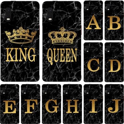 Phone case for Samsung Galaxy Xcover Pro SM-G715FN SM-G715F Marble Golden alphabet background Soft Print Cover Fundas