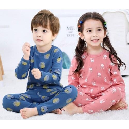 2-12 YEARS Children Thermal Underwear Set Toddler Boys and Girls Long John Clothes Set Kids Baby Warm Suit Fashion Home Wear