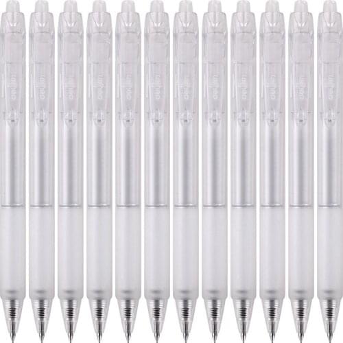 Deli 12pcs press the gel pen, small fresh students use black 0.5mm bullet to press the pen