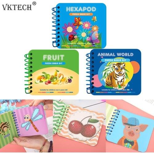 Animal Pattern Hexapod Fruits DIY Diamond Painting Kid Puzzle Toy Manual Picture Book Diamond Embroidery Handicraft Kids Gift