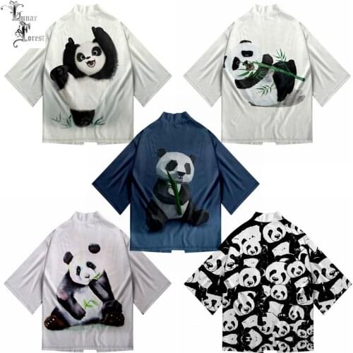 Kawaii Cute Panda 3D Funny Printing Japanese Kimono Haori Yukata Women/Men Fashion Summer Casual Cool Short Sleeve Streetwear