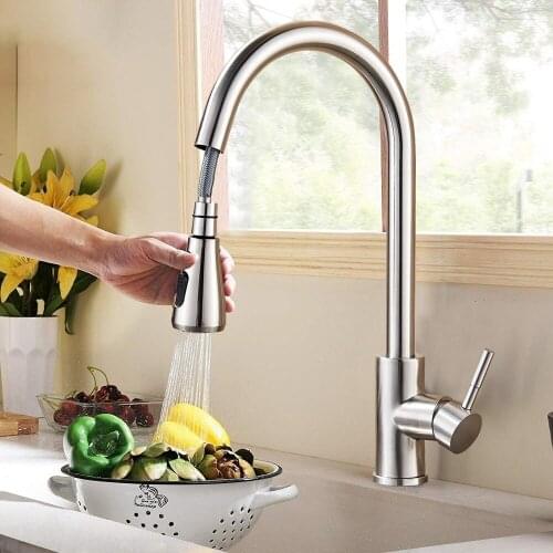 Kitchen Faucet Brushed Surface Hot and Cold Water Faucet Kitchen Sink Faucet Pull-out Kitchen Faucet Pull Down Kitchen Faucet
