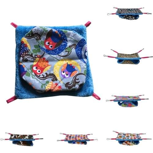 Square Bed with Clip Owl Dot Pet Chinchilla Rabbit Cage Sleeping Hammock Rabbit Chinchilla Hedgehogs Rat Hanging Bed Accessories