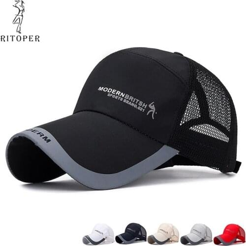 RITOPER Summer Mesh Breathable Baseball Caps Lengthening Sunscreen Cool Hats Shade Outdoor Net Cap Kapelusz gorras snapback 2019