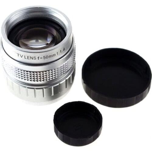 Silver 50mm f1.4 CCTV Lens C mount for M43 Micro 4/3 Olympus Panasonic Camera
