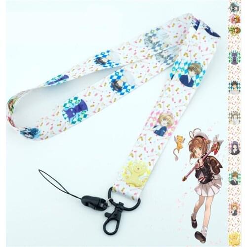 Cute Card Captor Sakura Neck Strap Lanyard for keys ID Card Mobile Phone Strap Badge Holder Rope Japan Anime Women keychains