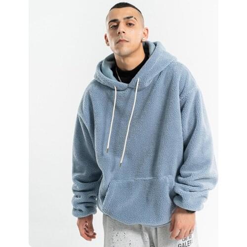 Men Hoodies Sweatshirt 2020 Autumn Winter Casual Loose Solid Color Polar Fleece Hoodies Mens Clothing Plus Velvet Keep Warm