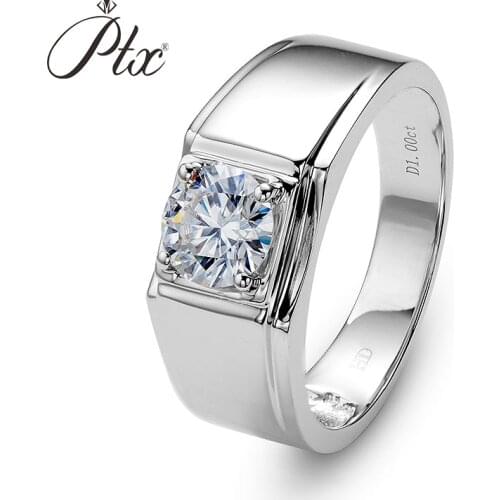 925 Sterling Silver Men Ring Smooth Facets Prong Setting Center Gemstone Round Shape Zircon Wedding Jewelry Customized Carved