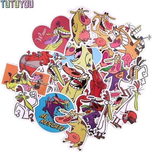PC1740 20pcs/set Chicken Cow Cartoon Scrapbooking Stickers Decal For Guitar Laptop Luggage Car Fridge Graffiti Sticker