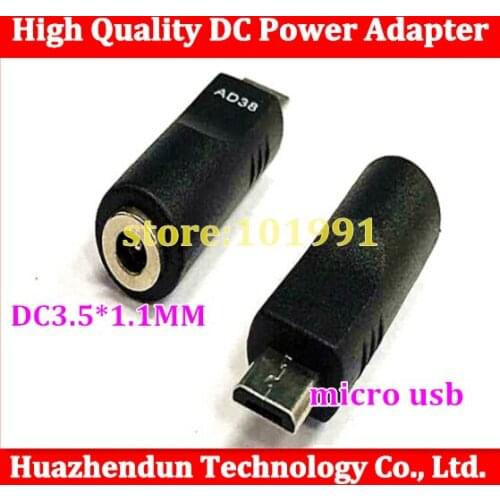 Wholesale 5000pcs DC 3.5 * 1.1MM female to MICRO USB 5P male / flat port adapter / DC power adapter