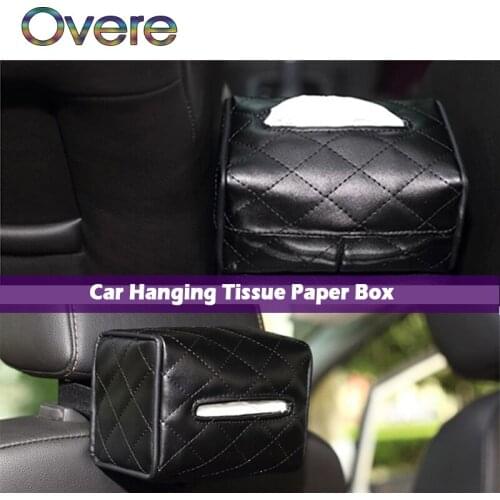 Overe 1PC Car Hanging Tissue Paper Box Paper holder For Fiat Punto Volkswagen VW Polo Passat B7 B8 Golf 5 6 7 Tiguan