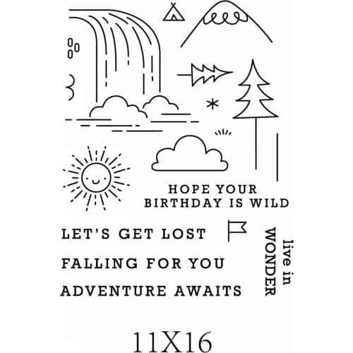 Waterfall, Sun Transparent Clear Silicone Stamp/Seal for DIY scrapbooking/photo album Decorative clear stamp A3111